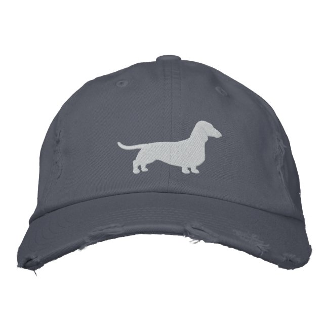 Dachshund Silhouette Wiener Dog Cute Pet Dachsie Embroidered Hat (Front)