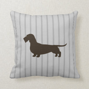 Dachshund Silhouette (Wire Haired Doxie) Cushion