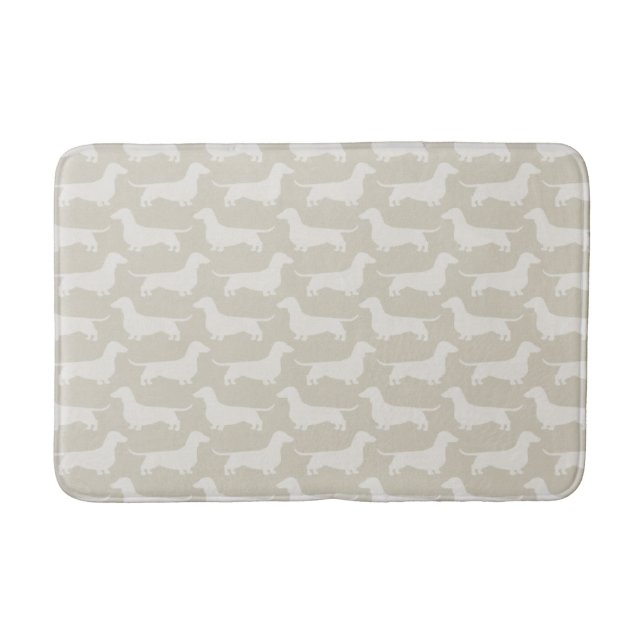 Dachshund Silhouettes Pattern Bath Mat (Front)