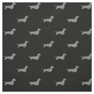 Dachshund Silhouettes Pattern Fabric