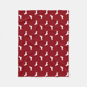 Dachshund Silhouettes Pattern Fleece Blanket