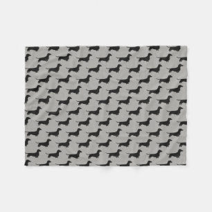Dachshund Silhouettes Pattern Fleece Blanket