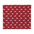 Dachshund Silhouettes Pattern Red and White