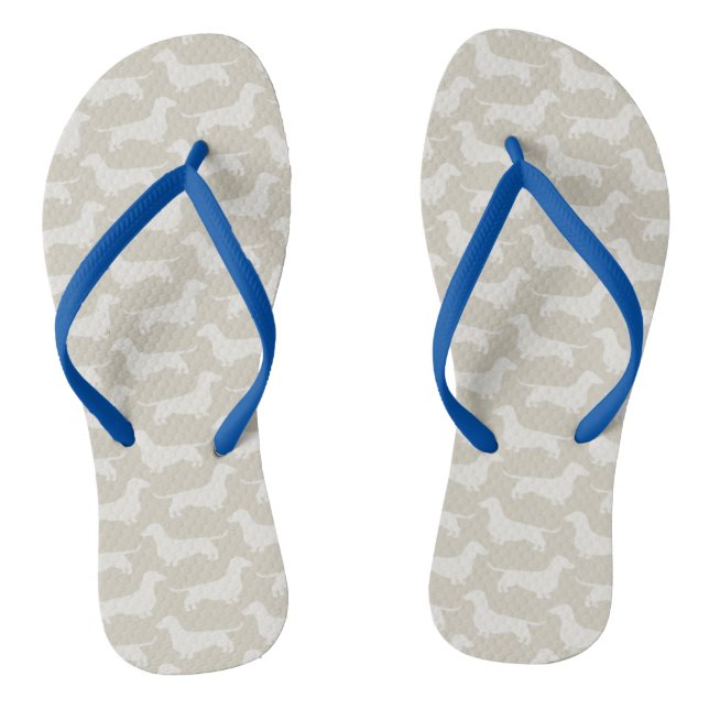 Dachshund Silhouettes Pattern Thongs (Footbed)