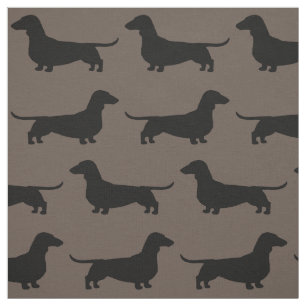 Dachshund Silhouettes Pattern Wiener Dog Lover's Fabric