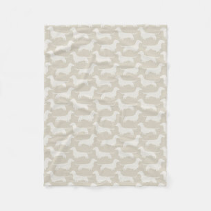 Dachshund Silhouettes Pattern Wiener Dogs Doxies Fleece Blanket