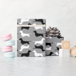 Dachshund Silhouettes Pattern   Wiener Dogs Wrapping Paper