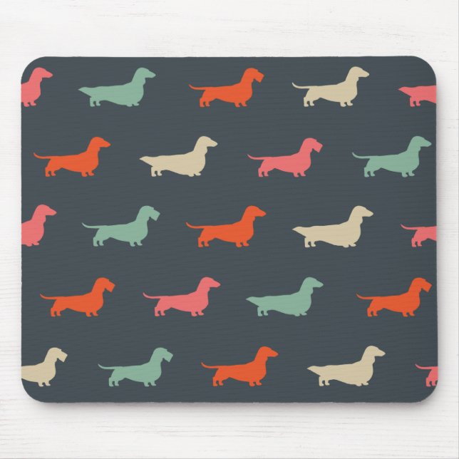 Dachshund Silhouettes Wiener Dog Lover's Mouse Pad (Front)