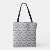 Dachshund Silhouettes Wiener Dogs Patterned Grey