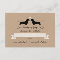 Dachshund Silhouettes (Wire Haired) Wedding RSVP