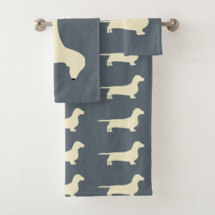 dachshund silo cream bath towel set