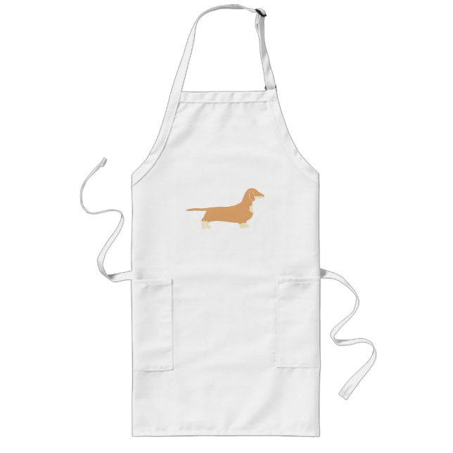dachshund silo fawn and cream long apron (Front)