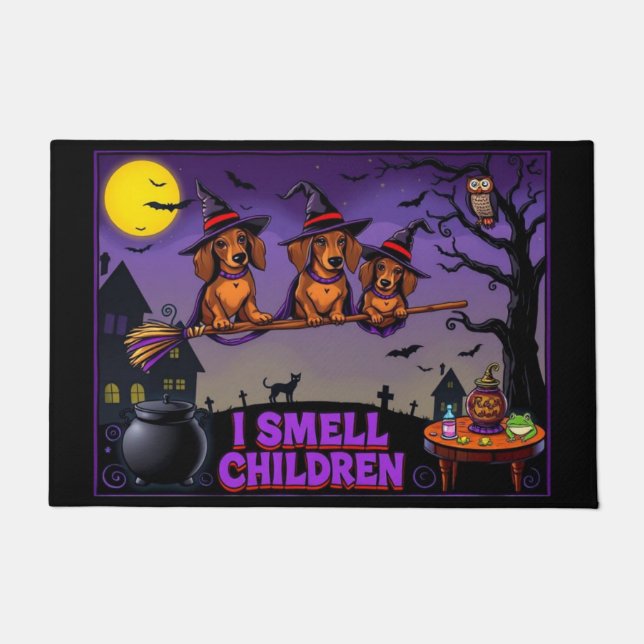 Dachshund Sisters I Smell Children Doormat (Front)