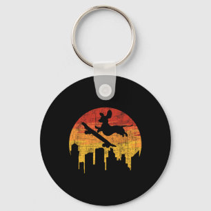 Dachshund Skateboarder - Skateboarding Pet Dog Lov Key Ring