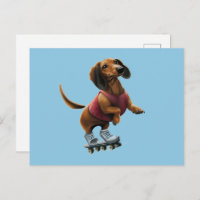 Dachshund Skateboarding