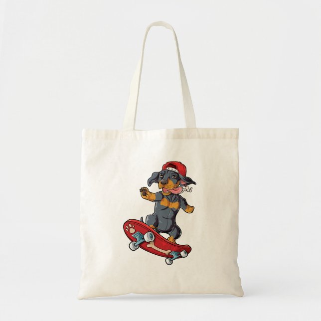 Dachshund Skater Shirt for Men Women Boys Girls Tote Bag (Front)