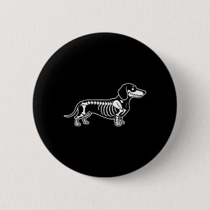 Dachshund Skeleton Halloween Sausage Dog 6 Cm Round Badge