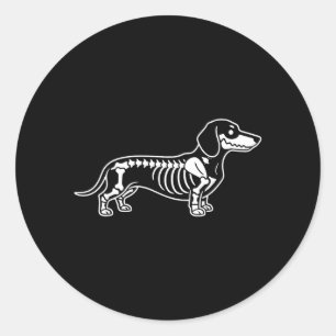 Dachshund Skeleton Halloween Sausage Dog Classic Round Sticker