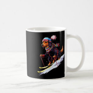 Dachshund Skiing Dog Skier Ski Winter Snow Men Wom Coffee Mug