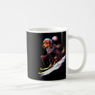 Dachshund Skiing Dog Skier Ski Winter Snow Men Wom Coffee Mug
