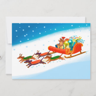 dachshund sled ride holiday card