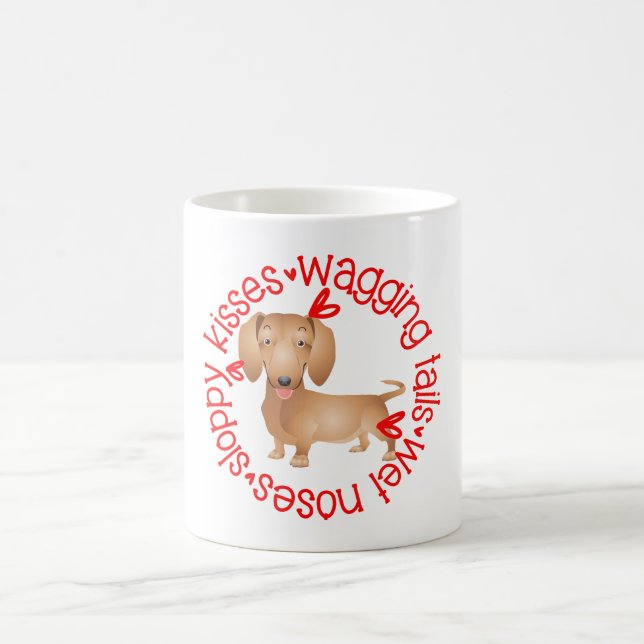 Dachshund, sloppy kisses coffee mug (Center)