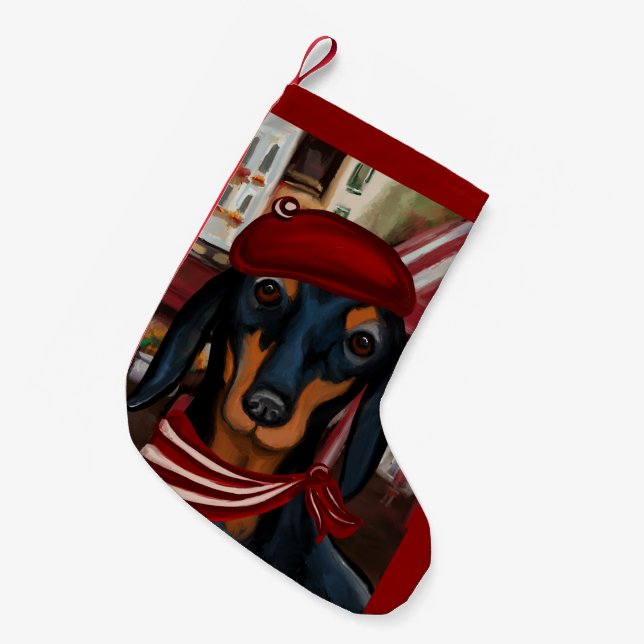 Dachshund  small christmas stocking (Front (Hanging))