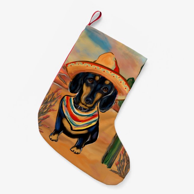 Dachshund Small Christmas Stocking (Front (Hanging))