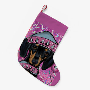 Dachshund small christmas stocking