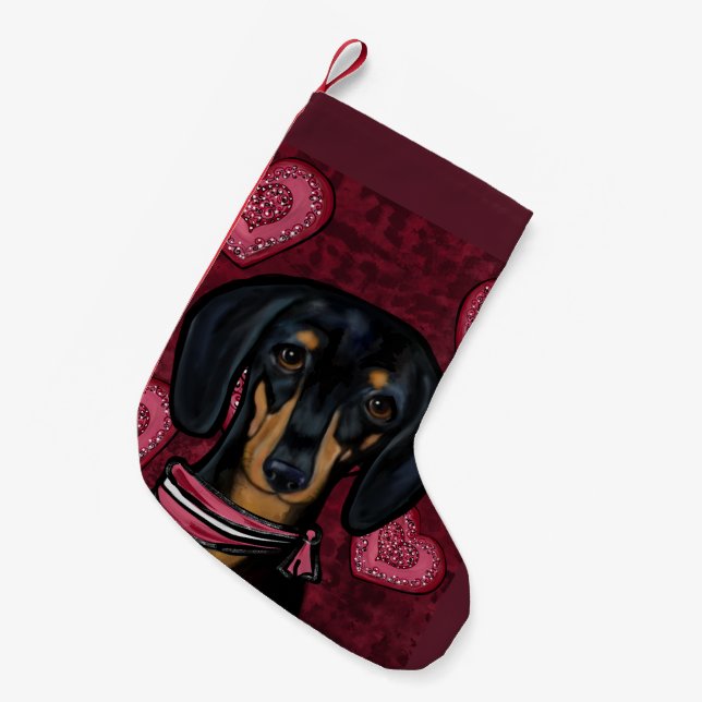 Dachshund Small Christmas Stocking (Front (Hanging))