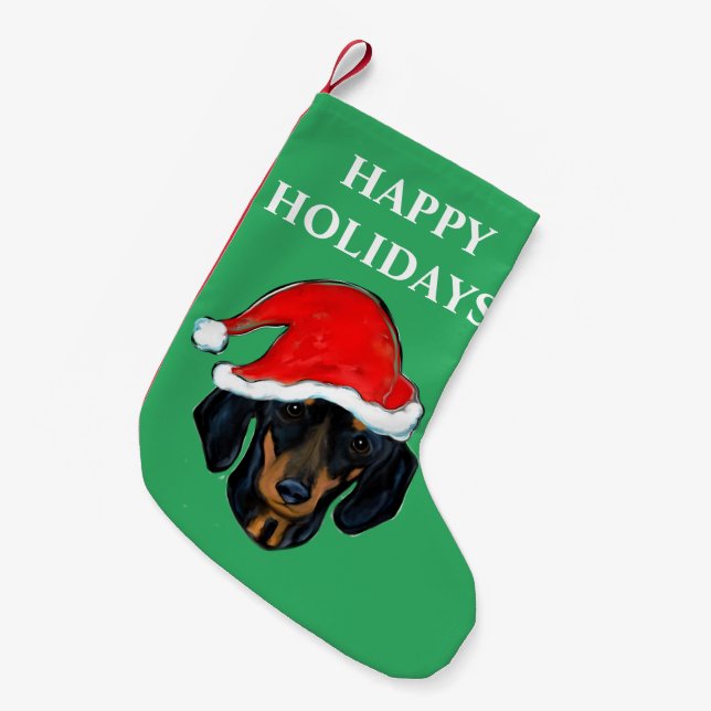 DACHSHUND SMALL CHRISTMAS STOCKING (Front (Hanging))
