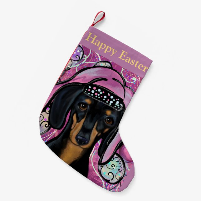 Dachshund   small christmas stocking (Front (Hanging))