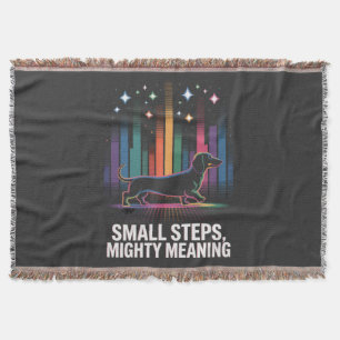 Dachshund Small Steps, Mighty Meaning Throw Blanket