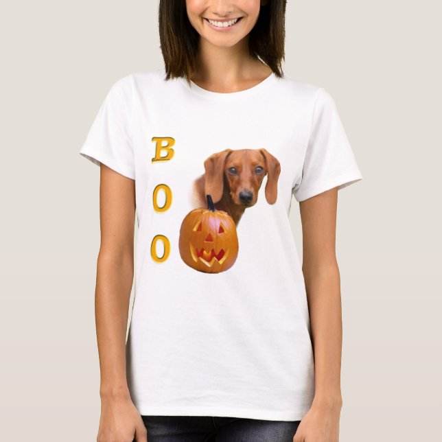 Dachshund (smooth) Boo T-Shirt (Front)