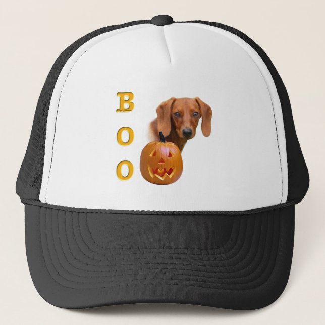 Dachshund (smooth) Boo Trucker Hat (Front)