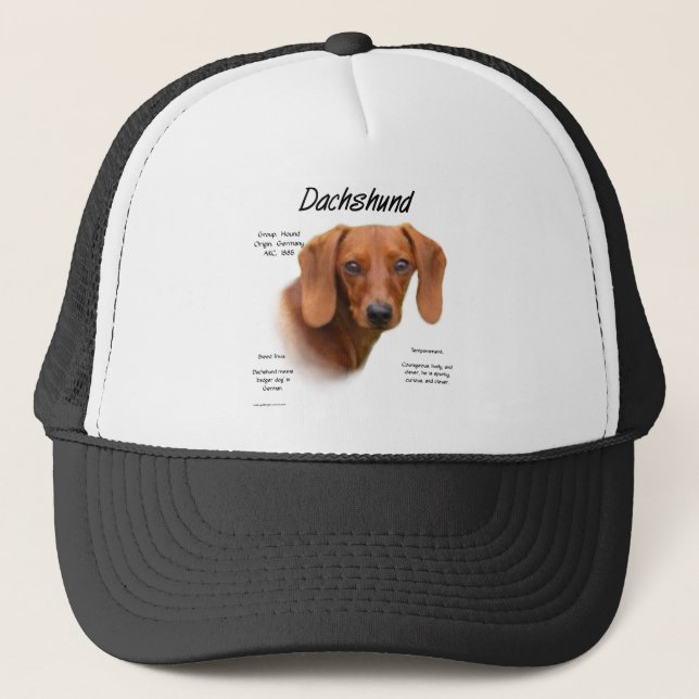 Dachshund (smooth) History Design Trucker Hat (Front)
