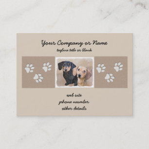 Dachshund (Smooth) Painting - Original Dog Art Business Card