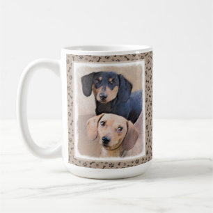 Dachshund (Smooth) Painting - Original Dog Art Coffee Mug