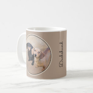 Dachshund (Smooth) Painting - Original Dog Art Coffee Mug