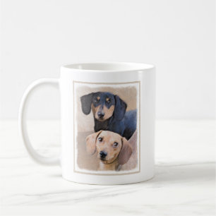 Dachshund (Smooth) Painting - Original Dog Art Coffee Mug