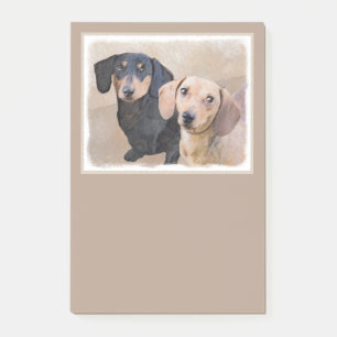Dachshund (Smooth) Painting - Original Dog Art Post-it Notes