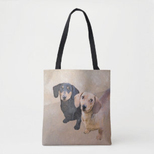 Dachshund (Smooth) Painting - Original Dog Art Tote Bag