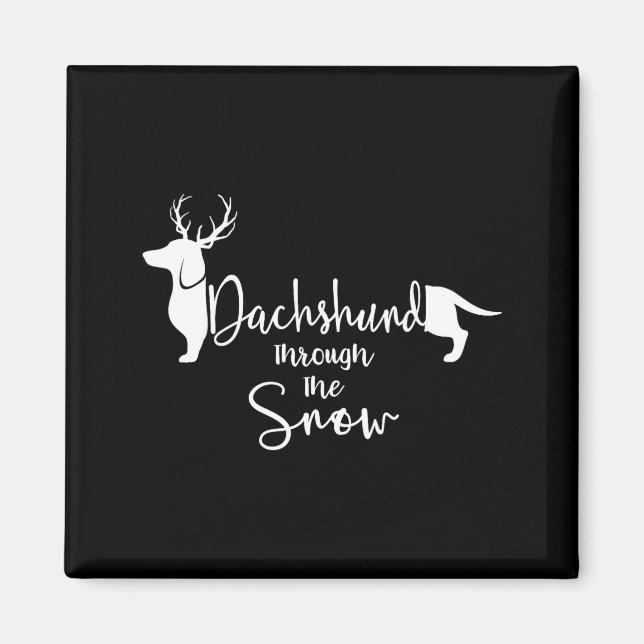 Dachshund Snow Cute Wiener Weiner Dog Owner Christ Magnet (Front)