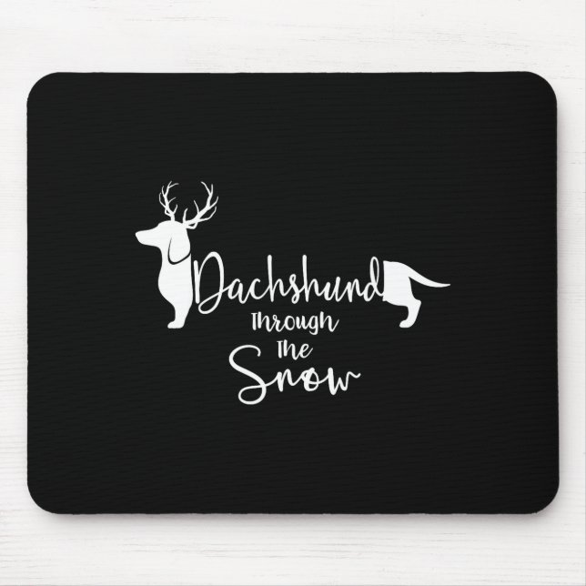 Dachshund Snow Cute Wiener Weiner Dog Owner Christ Mouse Pad (Front)