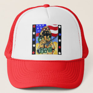 Dachshund Soldier Trucker Hat