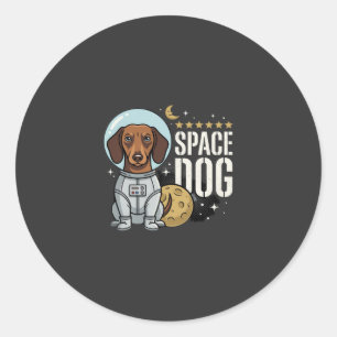 Dachshund Space Dog Astronaut Vector Classic Round Sticker