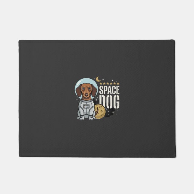 Dachshund Space Dog Astronaut Vector Doormat (Front)