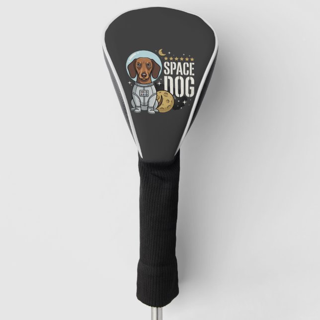 Dachshund Space Dog Astronaut Vector Golf Head Cover (Front)
