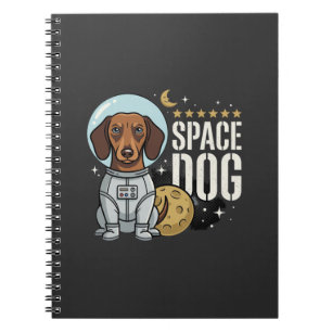 Dachshund Space Dog Astronaut Vector Notebook