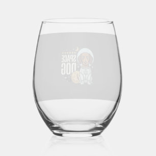 Dachshund Space Dog Astronaut Vector Stemless Wine Glass